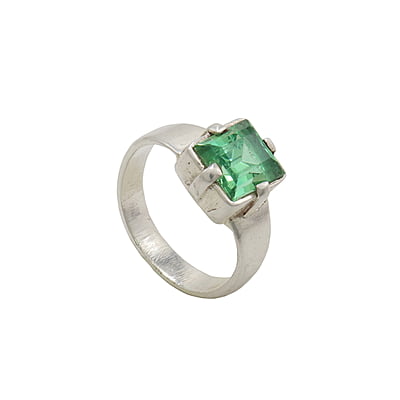 Sterling Silver Green Stone Ring