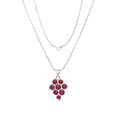 Sterling Silver Chain with Red Stone Pendent Sterling Silver Chain with Red Stone Pendent