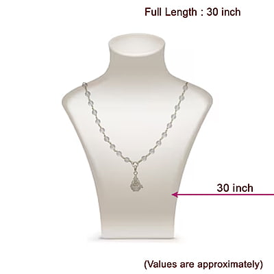Silver Tied Spatika Mala with Iyyappan Pendant Silver Tied Spatika Mala with Iyyappan Pendant