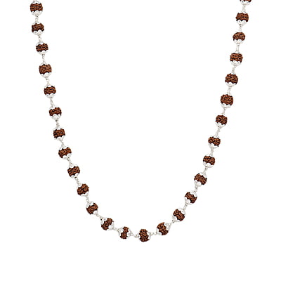 Silver Caped Rudraksha Mala/Chain