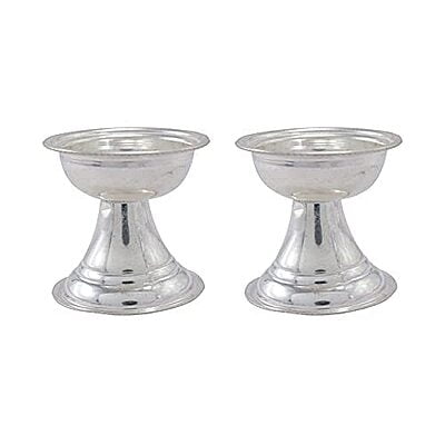Silver Kerala Diya Set