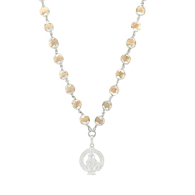 Silver Capped Tulsi Mala with Arch Iyyappan Dollar