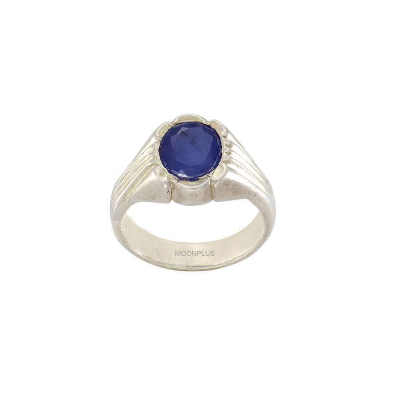 Pure Silver Natural Blue Stone Ring-Neelam Pure Silver Natural Blue Stone Ring-Neelam