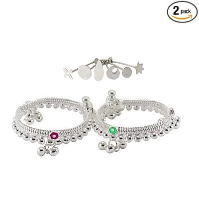 Silver Gift set for Baby (Anklets/Pattani design kolusu, Bindhi/PottuKit)