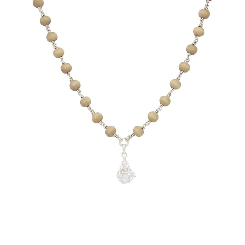 Silver Tied Tulsi Mala with Ayyappan Swamy dollar