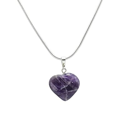 Sterling Silver Rope Chain with Quartz Heart Shape Pendant Sterling Silver Rope Chain with Quartz Heart Shape Pendant