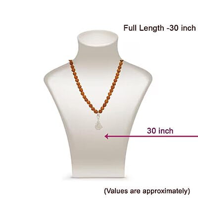 Rudraksha Mala/Chain with Sterling Silver Iyyappa Pendent/Dollar