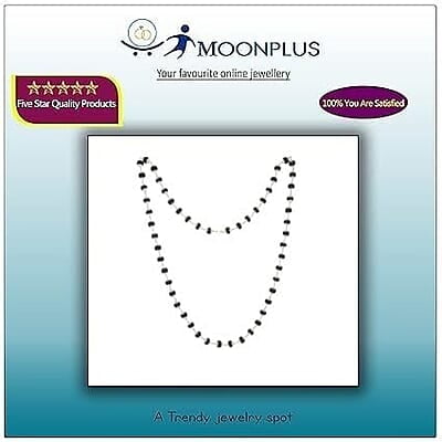 Silver Capped Wooden Beads Mala (Black)