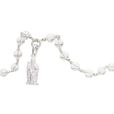 Silver Tied Spatik Mala with Murugan Pendent/Dollar Silver Tied Spatik Mala with Murugan Pendent/Dollar