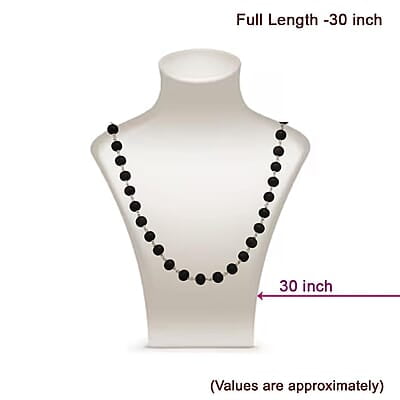 Silver Tied Wooden Beads Mala(Black) Silver Tied Wooden Beads Mala(Black)