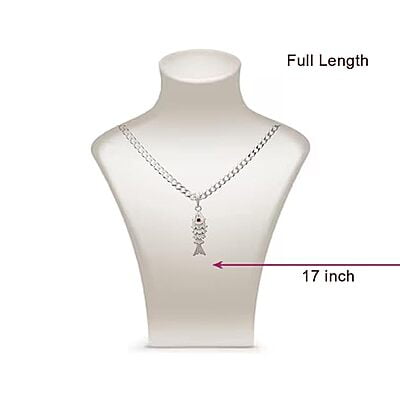 Sterling Silver Chain with Fish Pendant for Men