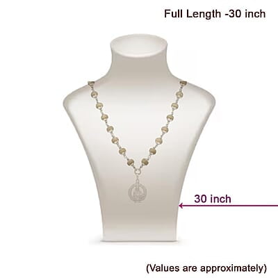 Silver Capped Tulsi Mala with Arch Iyyappan Dollar
