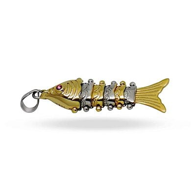 Sterling Silver Fish Pendant | Golden colour Finish