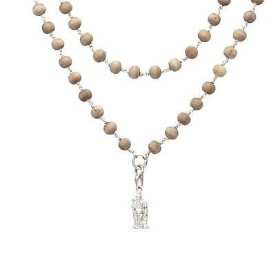 Silver Tied Tulsi Mala/Chain with murugan pendant Silver Tied Tulsi Mala/Chain with murugan pendant
