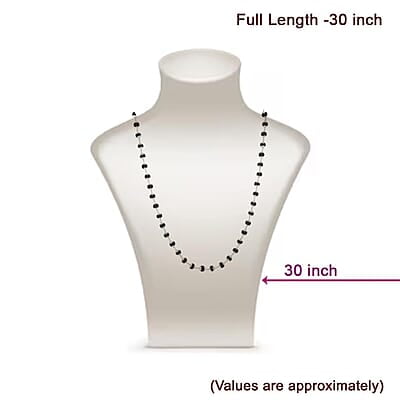 Silver Capped Wooden Beads Mala (Black)