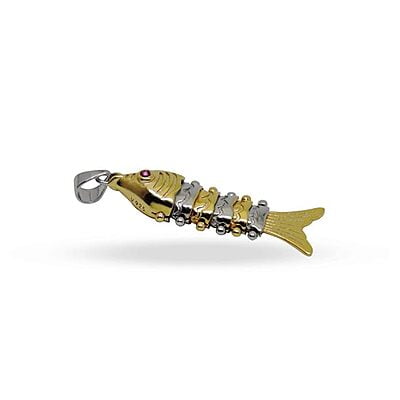 Sterling Silver Fish Pendant | Golden colour Finish Sterling Silver Fish Pendant | Golden colour Finish