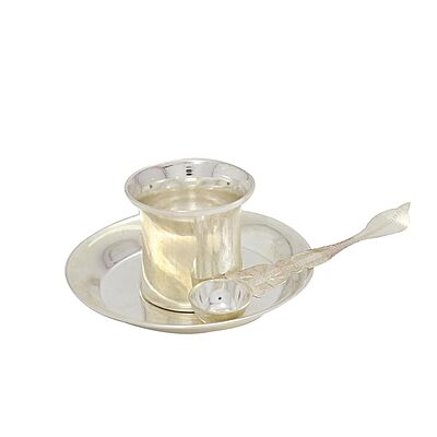 Sterling Silver Pancha Pathira with Plate Utharani Spoon with Thali panchapatra Panchamrutha Set Sterling Silver Pancha Pathira with Plate Utharani Spoon with Thali panchapatra Panchamrutha Set