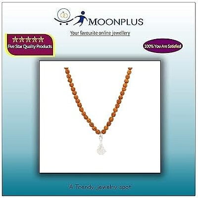 Rudraksha Mala/Chain with Sterling Silver Iyyappa Pendent/Dollar