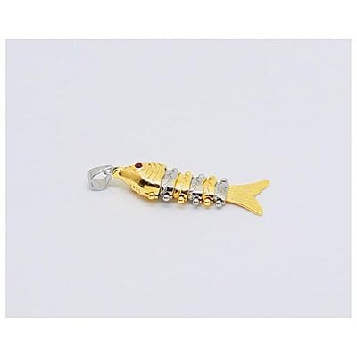 Sterling Silver Fish Pendant | Golden colour Finish Sterling Silver Fish Pendant | Golden colour Finish