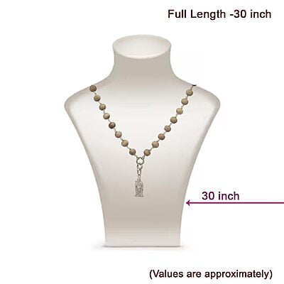 Silver Tied Tulsi Mala/Chain with murugan pendant Silver Tied Tulsi Mala/Chain with murugan pendant