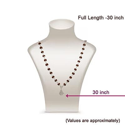 Silver Caped Rudraksha Mala/Chain with Ayyappan Pendent/Dollar Silver Caped Rudraksha Mala/Chain with Ayyappan Pendent/Dollar