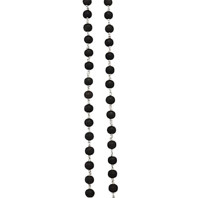 Silver Tied Wooden Beads Mala(Black) Silver Tied Wooden Beads Mala(Black)