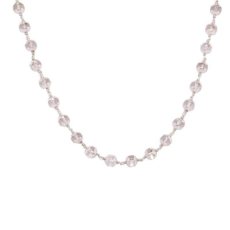 Silver Caped Spatik Mala/Chain Silver Caped Spatik Mala/Chain