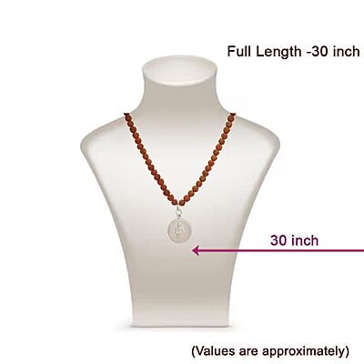 Rudraksha Mala with Sterling Silver Ayyappan Pendent/Dollar