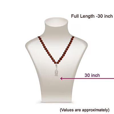 Rudraksha Mala With Sterling Silver Murugan Pendent/Dollar