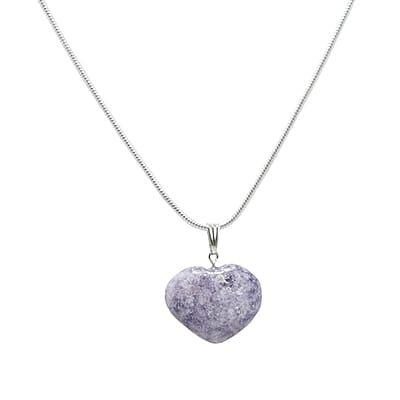 Sterling Silver Rope Chain with Quartz Heart Shape Pendant Sterling Silver Rope Chain with Quartz Heart Shape Pendant