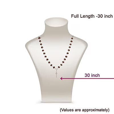 Silver Caped Rudraksha Mala/Chain with Vel Pendent/Dollar