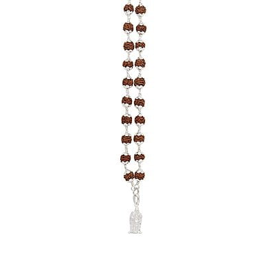 Silver Caped Rudraksha Mala/Chain with Murugan Pendent/Dollar