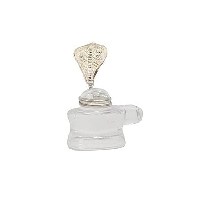 Spatik Linga with Silver Naga Idol