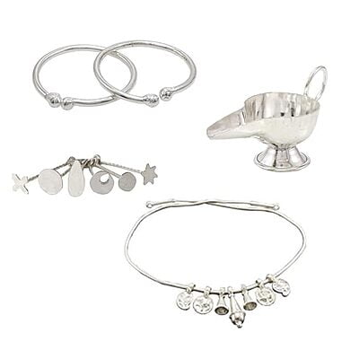 terling silver Gift set for Born Babies-(Anklet/Kolusu, Hip chain
