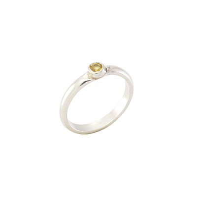 Sterling Silver Yellow Sapphire Ring-Kanagapushparagam Sterling Silver Yellow Sapphire Ring-Kanagapushparagam