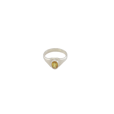 Sterling Silver Yellow Sapphire Ring-Pukhraj stone ring Sterling Silver Yellow Sapphire Ring-Pukhraj stone ring