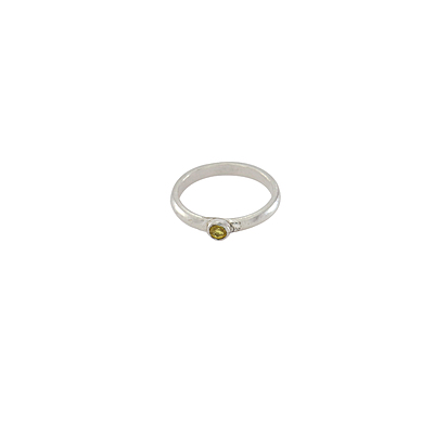 Sterling Silver Yellow Sapphire Ring-Kanagapushparagam Sterling Silver Yellow Sapphire Ring-Kanagapushparagam