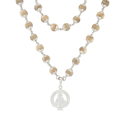 Silver Capped Tulsi Mala with Arch Iyyappan Dollar