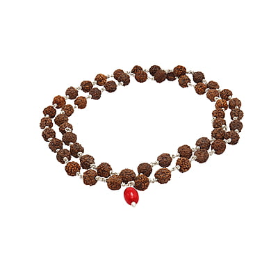 Rudraksha mala silver with pendant/Dollar for men Rudraksha mala silver with pendant/Dollar for men