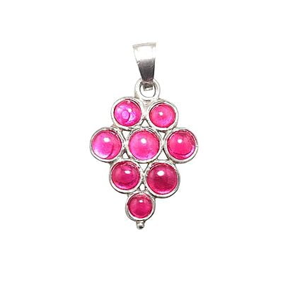Silver Traditional Design Pendant/Red Stone pendant, Dollar