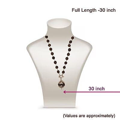 Silver Tied Rudraksha Mala with Pendant/Dollar