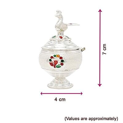 Silver Peacock Kumkum chimizh Silver Peacock Kumkum chimizh