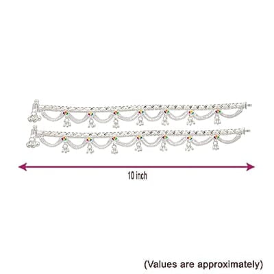 Sterling Silver Anklet, Kolusu(payal) For Women
