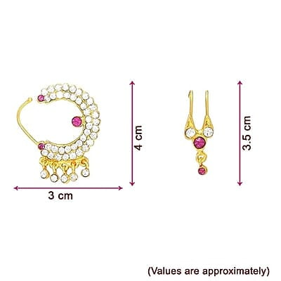 God Ornament Gold Plated Stone Nose Ring(Pullaku) God Ornament Gold Plated Stone Nose Ring(Pullaku)