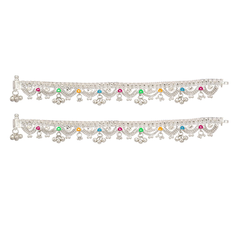 Sterling silver chain type/Enamel Design anklet for women Sterling silver chain type/Enamel Design anklet for women