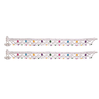 Silver Anklets for women/Enamel design