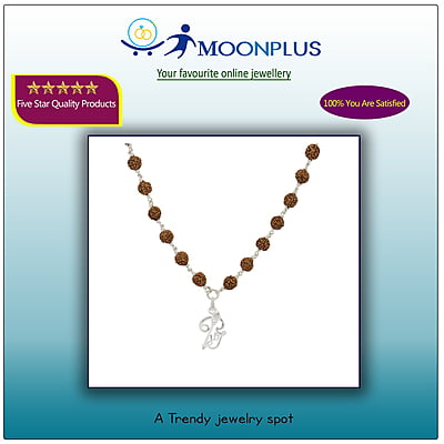 Rudraksha Mala with Lord Murugan Om Dollar Pendant Rudraksha Mala with Lord Murugan Om Dollar Pendant