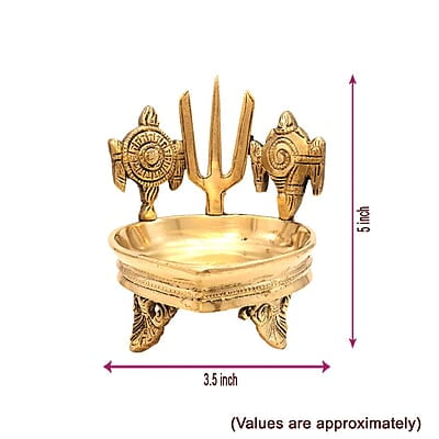 Brass Shankh Chakra Namah Design Diya Brass Shankh Chakra Namah Design Diya
