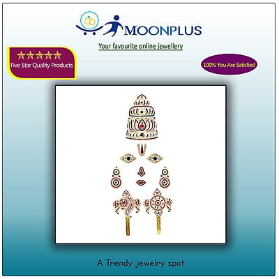 God Ornament Perumal Face/Mugam with Lotus Crown/Kireedom and Chank Chakra God Ornament Perumal Face/Mugam with Lotus Crown/Kireedom and Chank Chakra