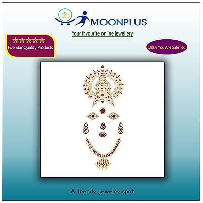 God Ornament Amman Face/Mugam with Crown/Kireedom and Lotus Attigai God Ornament Amman Face/Mugam with Crown/Kireedom and Lotus Attigai